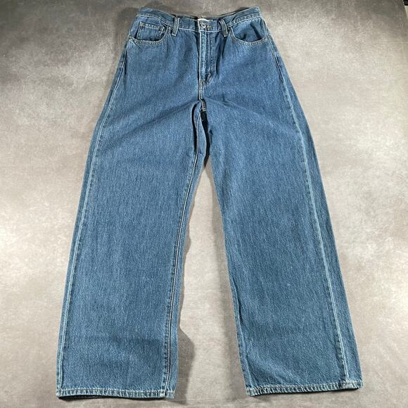 Women’s Levi’s Medium Wash High Waisted Straight Baggy Denim Jeans - Picture 2 of 8